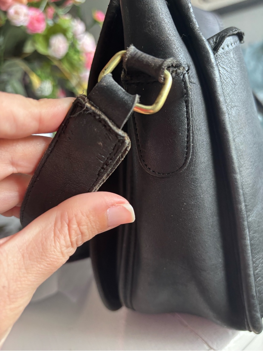 Vintage Coach Ranch Bag 9852‎ Black USA Made Glovetanned Leather Crossbody - Picture 12 of 16